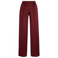 Wide-leg relaxed-fit trousers in soft satin, Hugo boss