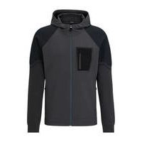 Mixed-material hooded jacket with signature pocket, Hugo boss