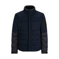 Mixed-material down jacket with branded sleeve pocket, Hugo boss