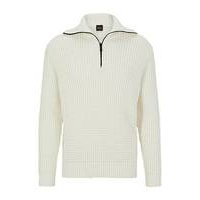 Relaxed-fit zip-neck sweater with ribbed structure, Hugo boss