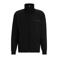 Relaxed-fit zip-up sweatshirt with embossed logo, Hugo boss