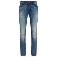 Extra-slim-fit jeans in blue comfort-stretch denim, Hugo boss