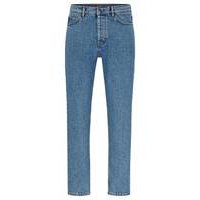 Tapered-fit jeans in blue comfort-stretch denim, Hugo boss