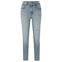 Mid-rise jeans in ash-blue stretch denim, Hugo boss