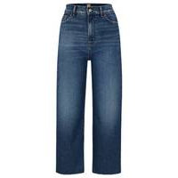 High-waisted jeans in blue stretch denim, Hugo boss