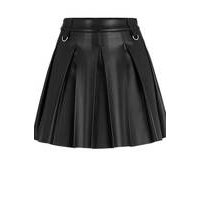 Pleated mini skirt in faux leather, Hugo boss