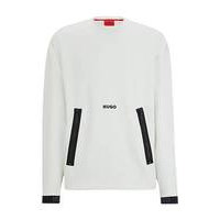 Cotton-blend relaxed-fit sweatshirt with decorative reflective logo, Hugo boss