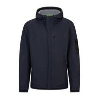 Water-repellent hooded jacket with debossed details, Hugo boss