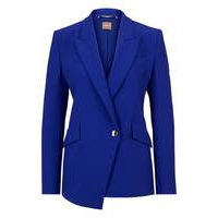 Regular-fit jacket in stretch fabric with asymmetric front, Hugo boss