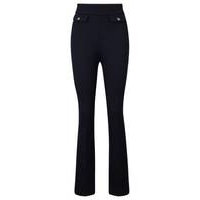 Slim-fit high-waisted trousers with flared leg, Hugo boss
