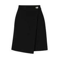 Mercerised wrap-style skirt with turn-lock detail, Hugo boss