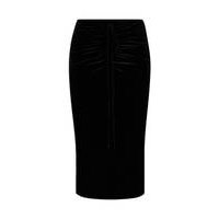 Velour pencil skirt with gathered front detail, Hugo boss