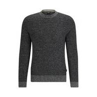 Herringbone-structured sweater in virgin wool and cotton, Hugo boss