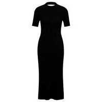 Mock-neck knitted dress with rear cut-out detail, Hugo boss