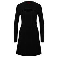 Fit-and-flare dress with cut-out detail, Hugo boss