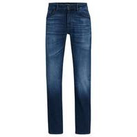 Regular-fit jeans in Italian cashmere-touch denim, Hugo boss