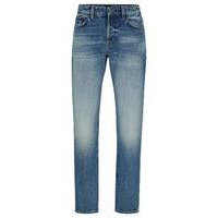 Regular-fit jeans in blue rigid denim, Hugo boss