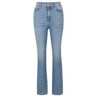 Relaxed-fit jeans in mid-blue rigid denim, Hugo boss