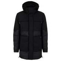 Mixed-material down jacket with detachable hood, Hugo boss