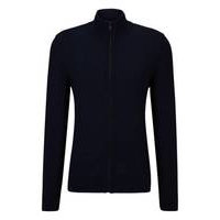 Wool-blend knitted jacket with embroidered logo, Hugo boss