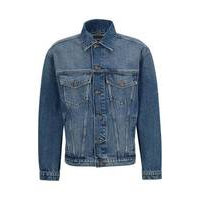 Regular-fit jacket in blue rigid denim, Hugo boss