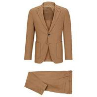 Slim-fit suit in camel hair with stretch, Hugo boss