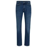 Regular-fit jeans in mid-blue comfort-stretch denim, Hugo boss