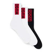 Three-pack of short socks with red logo labels, Hugo boss