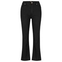 High-waisted jeans in black coated denim, Hugo boss