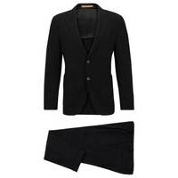 Slim-fit suit in a micro-patterned wool blend, Hugo boss