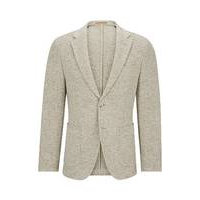 Slim-fit jacket in micro-pattern virgin wool, Hugo boss