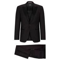 Slim-fit tuxedo in micro-patterned stretch wool, Hugo boss