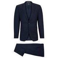 Slim-fit suit in virgin wool with signature lining, Hugo boss