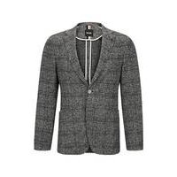 Slim-fit jacket in checked stretch jersey, Hugo boss