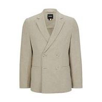 All-gender double-breasted jacket in melange wool, Hugo boss