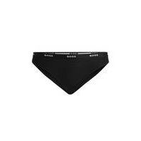 Low-rise thong in stretch jersey with logo waistband, Hugo boss