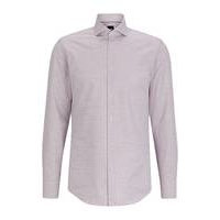 Slim-fit shirt in monogrammed cotton dobby, Hugo boss