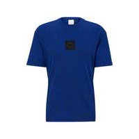 Cotton-jersey T-shirt with camouflage print and logo badge, Hugo boss