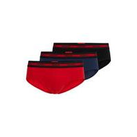 Three-pack of stretch-cotton briefs with logo waistbands, Hugo boss