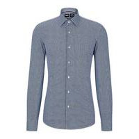 Slim-fit shirt in printed performance-stretch fabric, Hugo boss