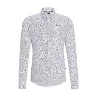Slim-fit shirt in a printed cotton blend, Hugo boss