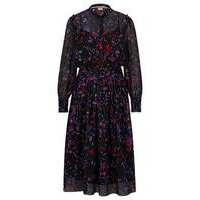 Oversized-fit floral-print dress in a silk blend, Hugo boss