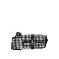 Crystal-studded faux-suede crossbody bag with mini pouch, Hugo boss