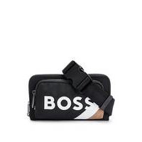 Crossbody bag with logo and signature stripe, Hugo boss