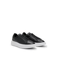 Logo-embossed cupsole trainers with glossy backtab, Hugo boss