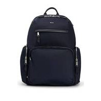 Structured-material backpack with logo and two-way zip, Hugo boss