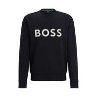 Cotton-blend sweatshirt with HD logo print, Hugo boss