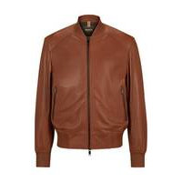 Regular-fit bomber jacket in sheepskin leather, Hugo boss