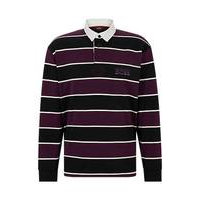 Block-striped polo shirt in cotton with logo embroidery, Hugo boss