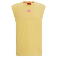 Sleeveless cotton-jersey T-shirt with logo label, Hugo boss